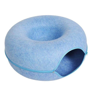 Blue Donut Tunnel Bed | Cat Bed | Cat Tunnel Toy