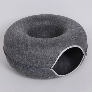 Dark Grey Donut Tunnel Bed | Cat Bed | Cat Tunnel Toy